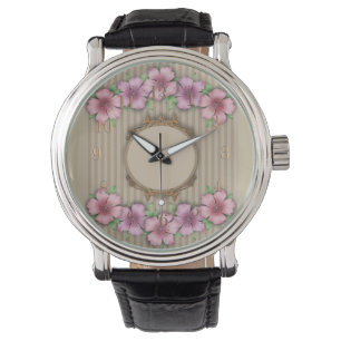 Montre Retro, motif floral