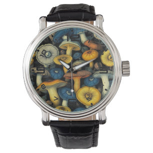 Montre Retro Mushroom Art Watch - La nature rencontre l'é