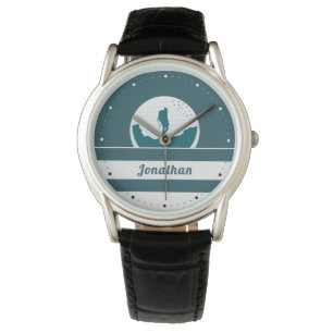 Montre Retro Randonnée Camping Paysage Nom personnalisé T