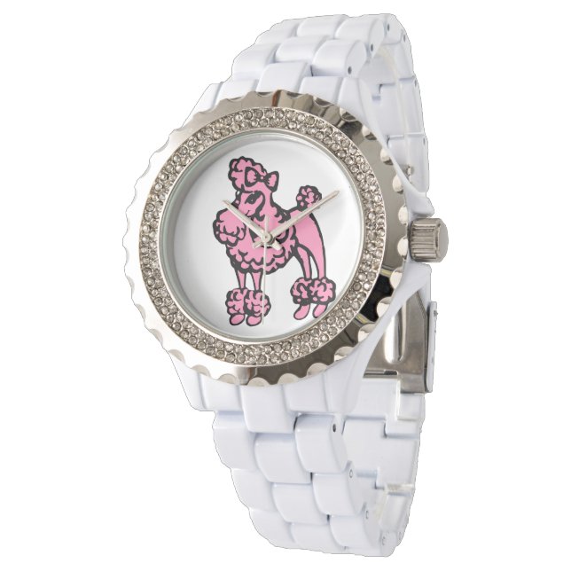 Montre Retro Retro Française Poodle Watch Cadeau (Incliné)