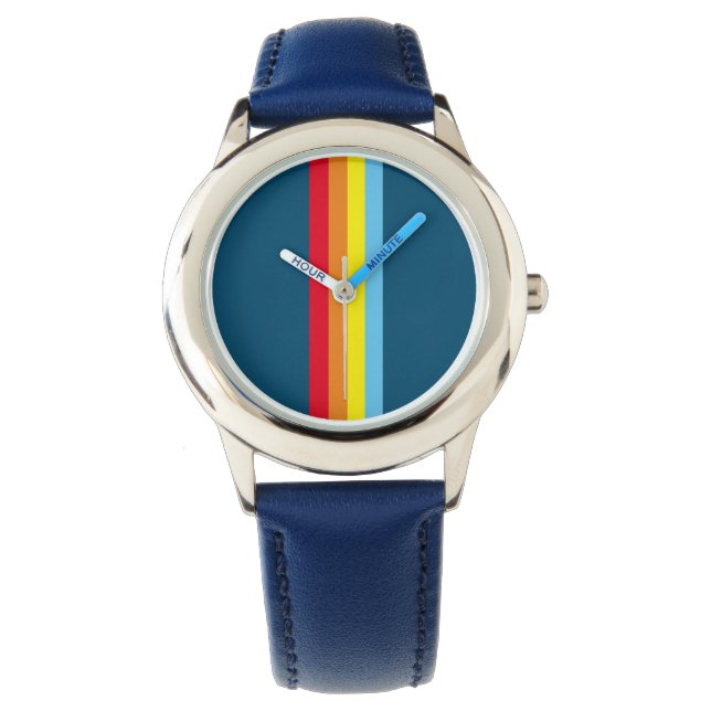Montre Retro Stripes Watch (Navy Blue Multi) (devant)
