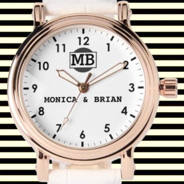 Montre Retro Vintage minimal simple Monogram couple (Créateur téléchargé)