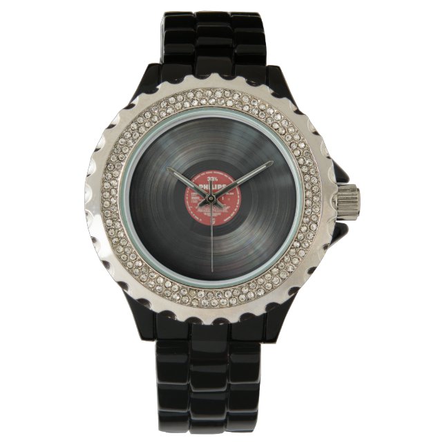 Montre Retro Vintage Vinyl Record Watch - Bijoux et cadea (devant)