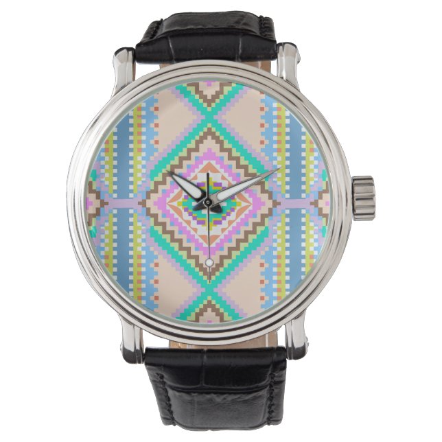Montre Rêve pastel électrique kaléidoscope (devant)