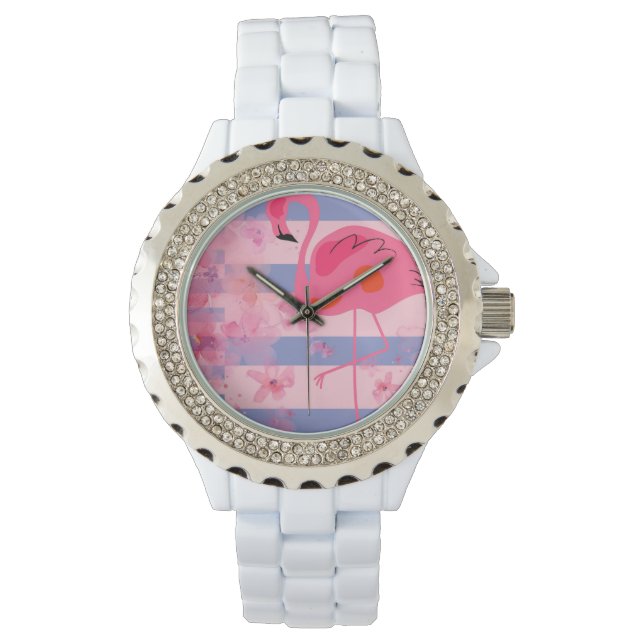 Montre Rêverie de flamant rose (devant)