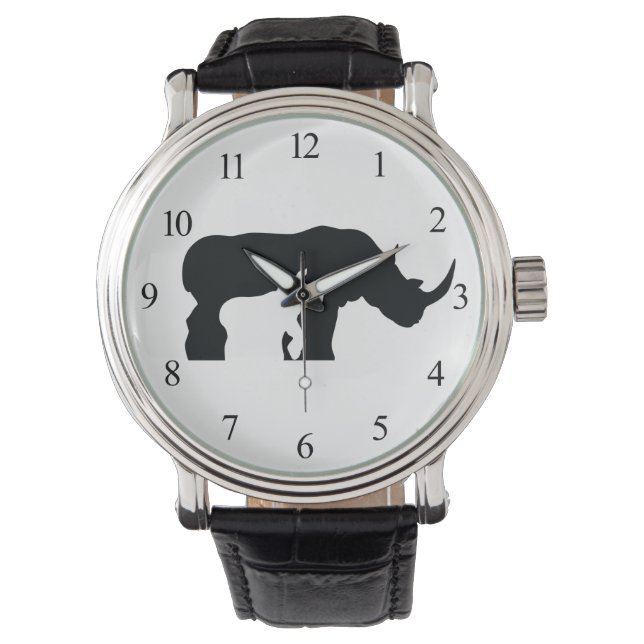 Montre Rhino noir et blanc (devant)