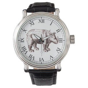Montre Rhinocéros - dessin de style de la Renaissance