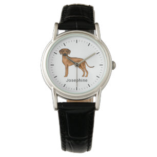 Montre Rhodesian Ridgeback mignon Chien Lion Brown Avec N