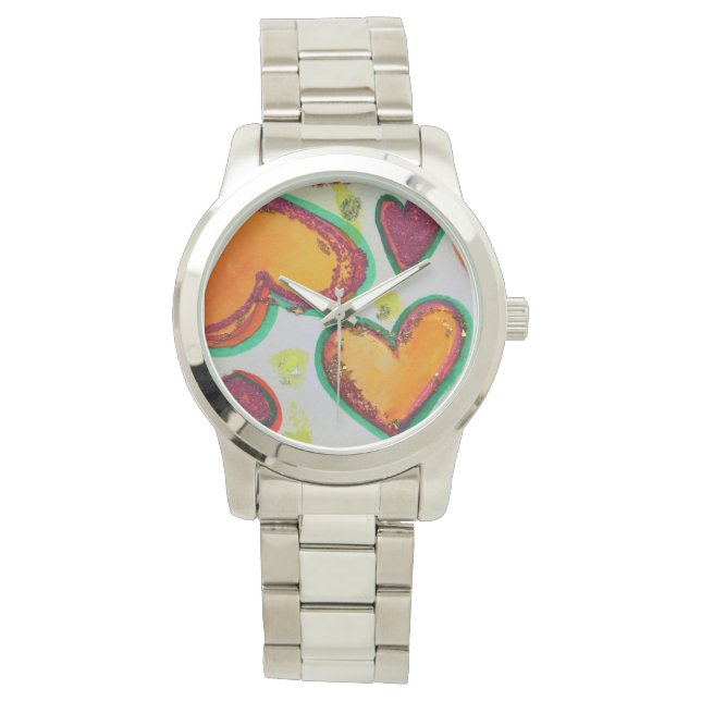 Montre Rire Coeurs Pink Bliss Colorful Art Custom Watch (devant)