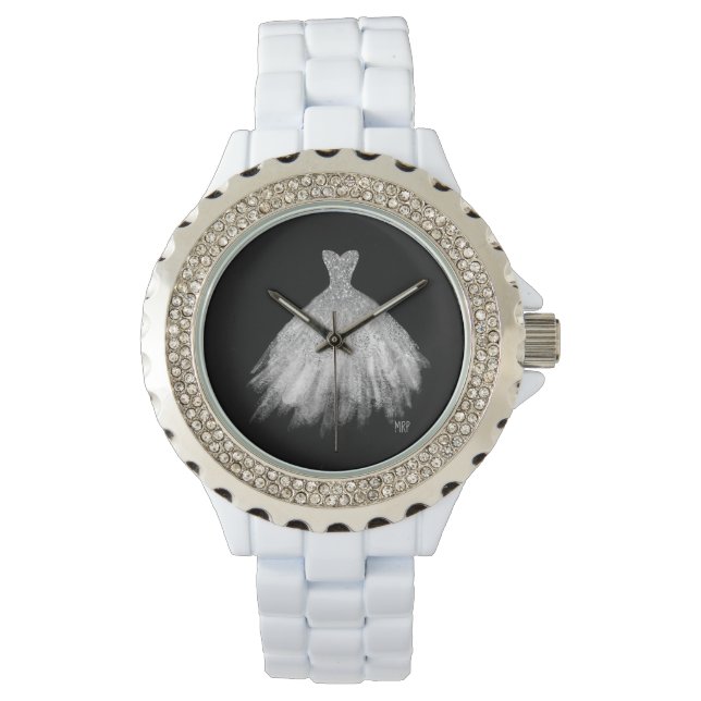 Montre *~* Robe de Mariage Mariage Glittler Argent (devant)