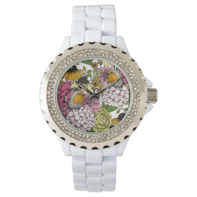 Montre Robins dans le jardin (devant)