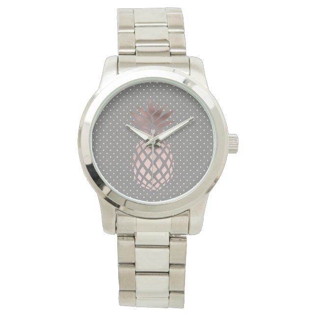 Montre Rock rose gold pineapple polka doka (devant)