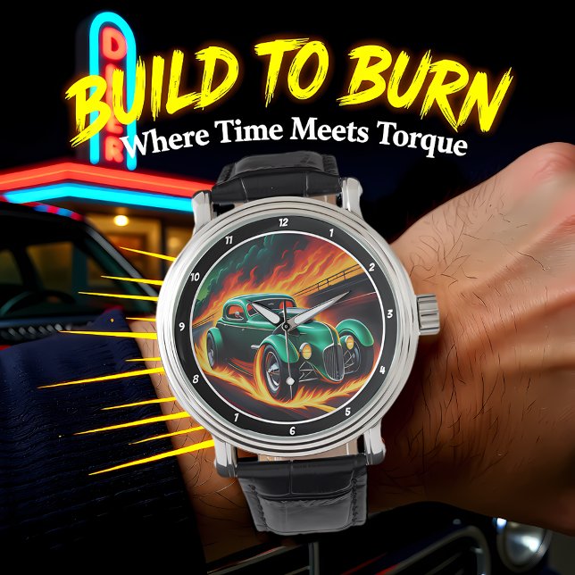 Montre Rod Hot Vert, Route Fougueuse  (Créateur téléchargé)