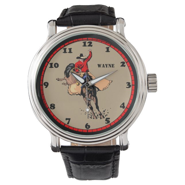 Montre Rodeo Cowboy Bull Rider Custom eWatch (devant)