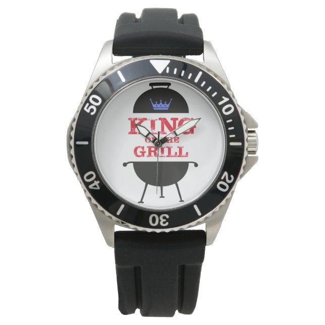 Montre Roi Du Grill, Rouge Couronne Bleue (devant)