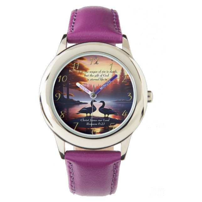 Montre Romains 6:23 Dieu aima tellement   (devant)