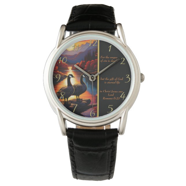 Montre Romains 6:23  Église Blanche  or (devant)