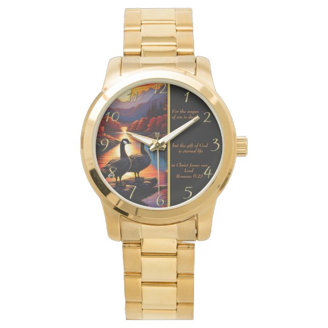 Montre Romains 6:23  Église Blanche  or (devant)