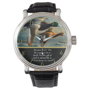Montre Romains 6:23 Foi chrétienne croix avec canards