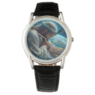 Montre Romains 6:23 main tenant une croix en or