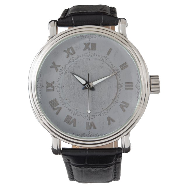 Montre roman letters grey background (devant)