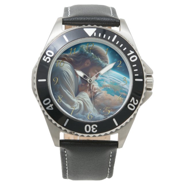 Montre Romans 6:23 main tenant croix or (devant)
