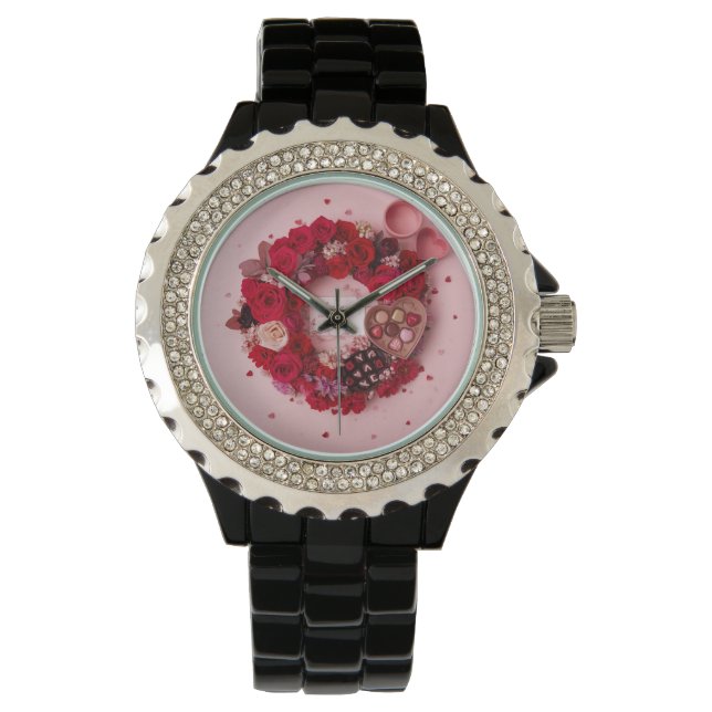 Montre Romantic Valentines Day Leather Strap wrist (devant)