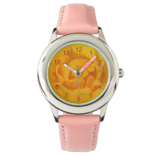 Montre Romantique Rose Jaune gouttes d'eau