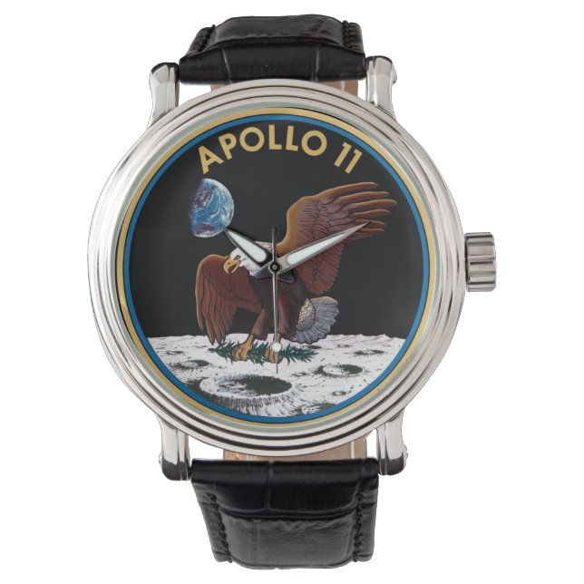 Montre ronde du logo Apollo 11 de la NASA (devant)