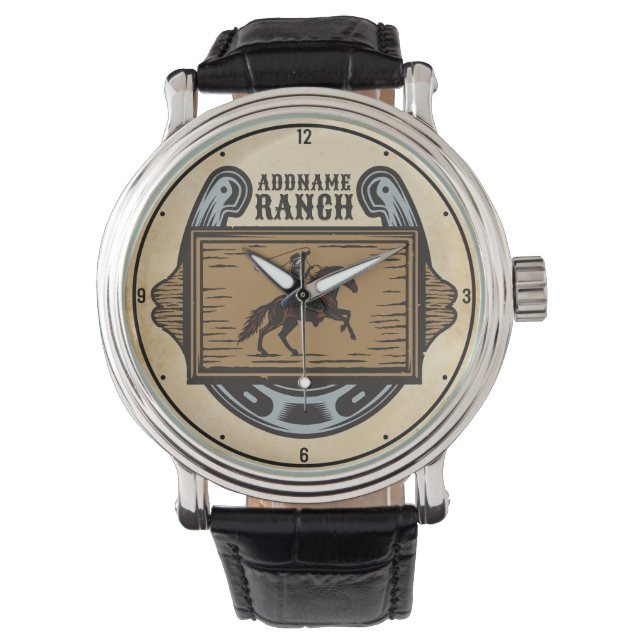 Montre Roping Cowboy AJOUTER LE NOM Western Family Horse  (devant)