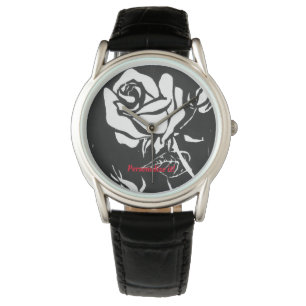 Montre Rose blanc vif simple d'une copie de gravure sur