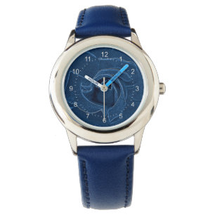 Montre rose bleue veloutée