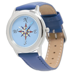 Montre Rose Compass sur Blue