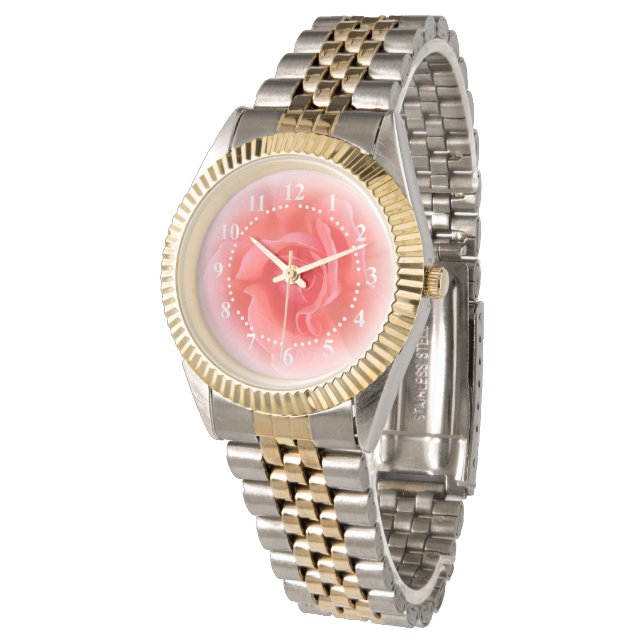 Montre rose corail rose (Incliné)