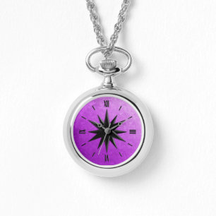 Montre Rose de boussole d'onyx - arrière - plan
