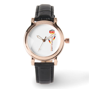 Montre Rose de drapeau allemand Deutschland