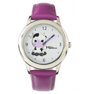 Montre rose de fille avec la bande dessinée