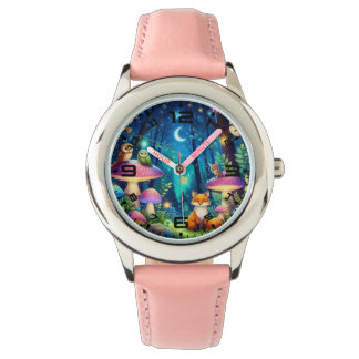 Montre rose de la forêt