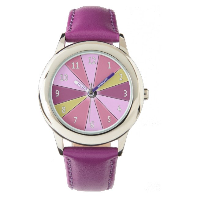 Montre Rose de la roue de couleur (devant)