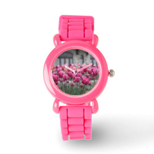 Montre rose de tulipes