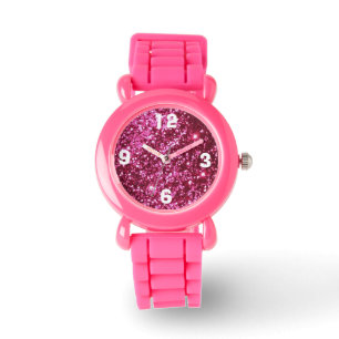 Montre rose étincelante