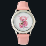 Montre Rose exotique moderne Flamant rose Aquarelle<br><div class="desc">Rose exotique moderne Flamant rose Aquarelle</div>