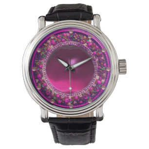 MONTRE ROSE FLORENTINE COURONNE FLORALE, FUCHSIA PURPLE G