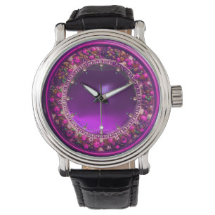 MONTRE ROSE FLORENTINE COURONNE FLORALE, FUCHSIA PURPLE G