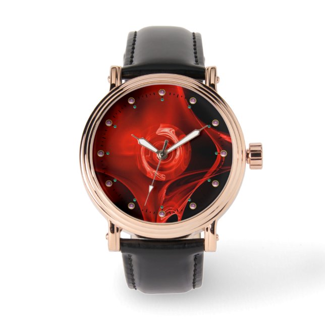 MONTRE ROSE FRACTALE ROUGE (Recto)
