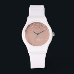 Montre Rose Gold Blush Pink Parties scintillant Script Mo<br><div class="desc">Rose Gold - Blush Pink Sparkle Parties scintillant Script Monogramme Nom Monographie. Cela fait le cadeau parfait de remise de diplômes,  anniversaire,  mariage,  douche nuptiale,  anniversaire,  baby shower ou bachelorette pour quelqu'un qui aime le luxe glam et les styles chic.</div>