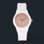 Montre Rose Gold Blush Pink Parties scintillant Script Mo<br><div class="desc">Rose Gold - Blush Pink Sparkle Parties scintillant Script Monogramme Nom Monographie. Cela fait le cadeau parfait de remise de diplômes,  anniversaire,  mariage,  douche nuptiale,  anniversaire,  baby shower ou bachelorette pour quelqu'un qui aime le luxe glam et les styles chic.</div>
