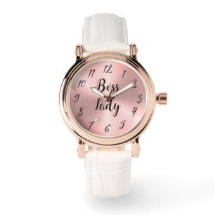 Montre Rose Gold Élégant Ombre Rose Boss Lady