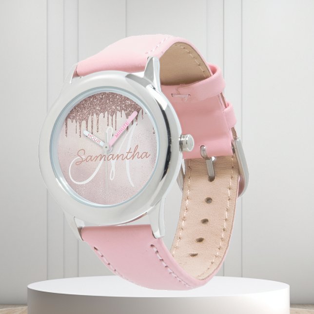 Montre Rose Gold Enfants Parties scintillant Filles Perso (Créateur téléchargé)