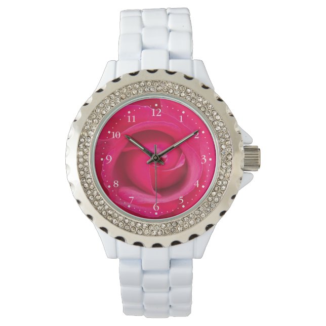 Montre Rose rose rouge romantique (devant)